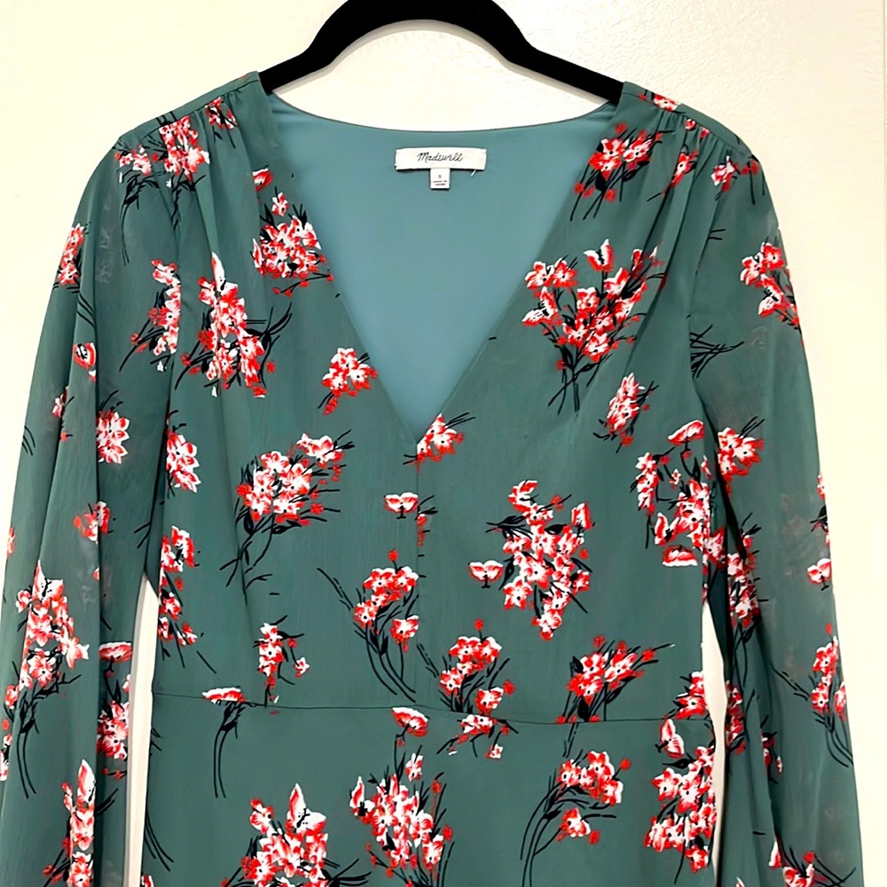 Madewell Flowy Floral Longsleeve Mini Dress